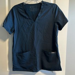 Figs 3 pocket scrub top dark harbor